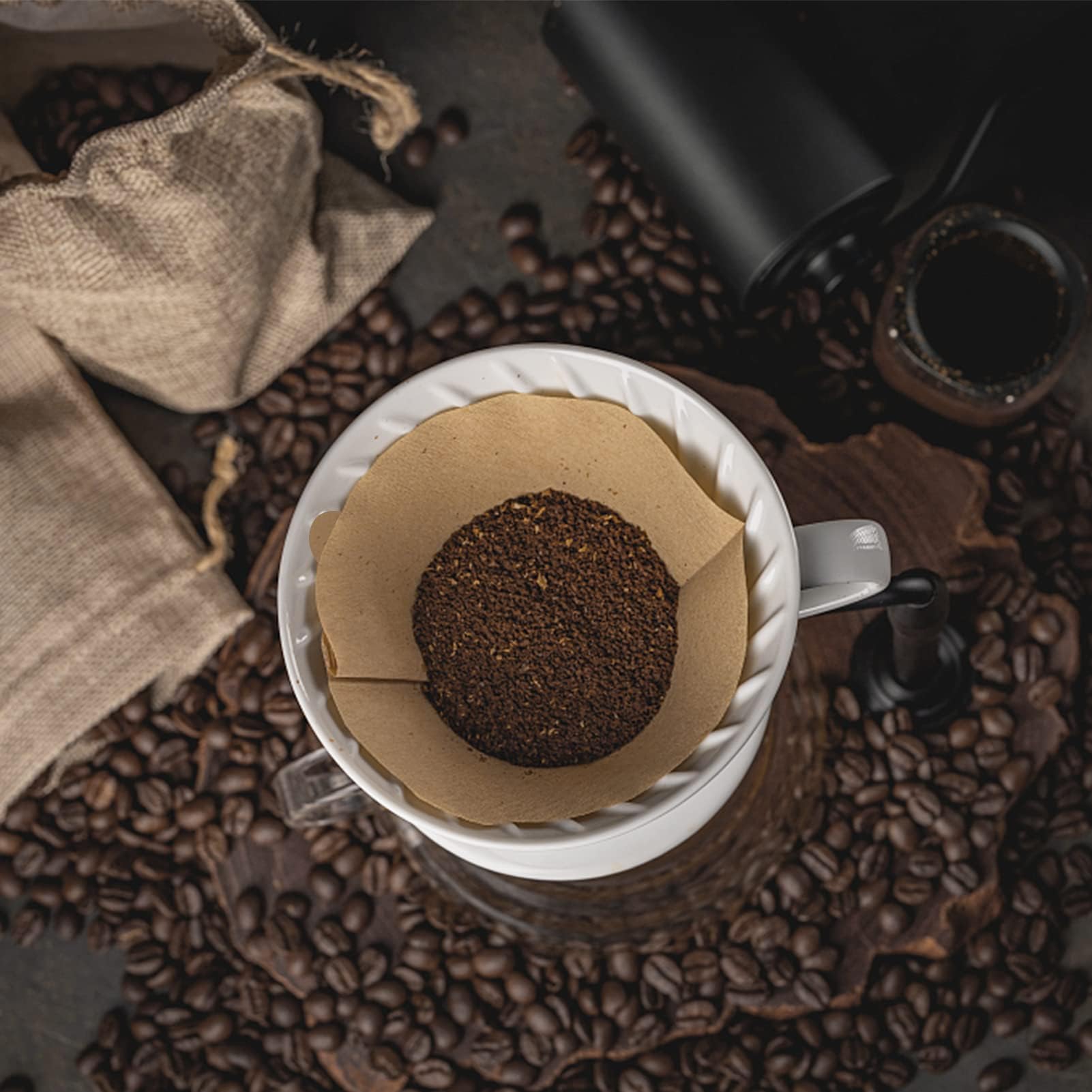 100 Count Unbleached #2 Cone Coffee Filters - Preserves Flavor, Fits Most Drip Coffee Makers - Easy to Use & Eco-Friendly Disposal - Perfect for Home Brewing, Office Use & Camping Trips