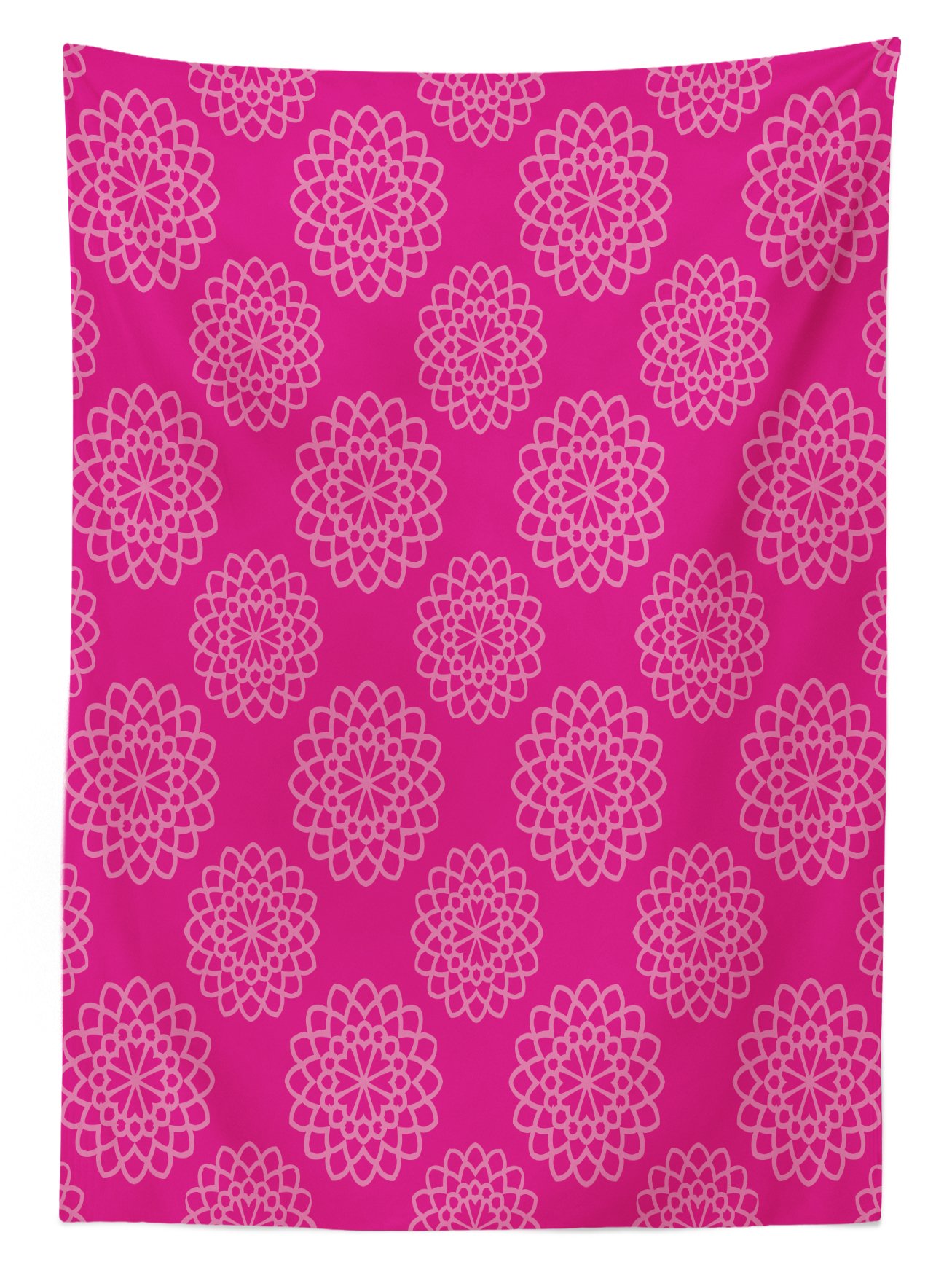 Ambesonne Hot Pink Outdoor Tablecloth - Geometric Abstract Floral Design, Washable Picnic Table Cover 58x120 Inches - Perfect for Garden Parties, Picnics, and Outdoor Dining Decorations