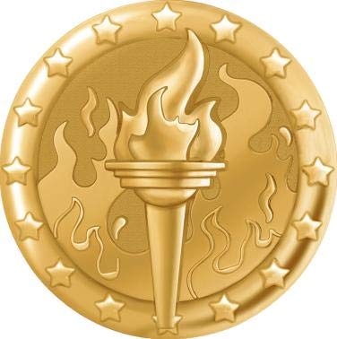 Gold Torch Lapel Pins 5-Pack - Achievement & Recognition Awards for Business Events