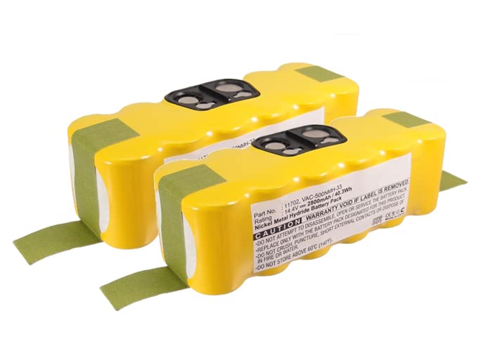 Synergy Digital Vacuum Cleaner Replacement Batteries for iRobot Roomba 535 - Ni-MH 14.4V 3500mAh Combo Pack (2 Batteries Included) | Perfect for Home Cleaning & Pet Hair Removal
