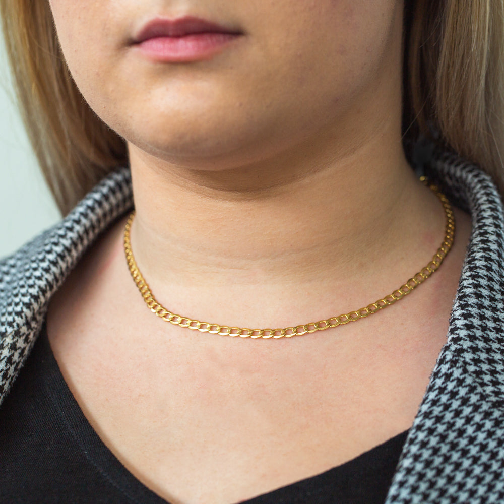9ct Silver Filled Curb Chain Necklace 45cm (18