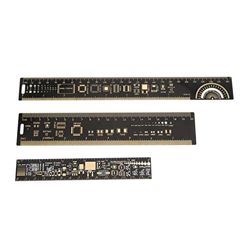 Multifunctional PCB Ruler with Printed Resistor, Chip, Diode & Transistor - Circuit Board Measuring Gauge for Engineers - Perfect for Electronics Prototyping, PCB Design & DIY Projects