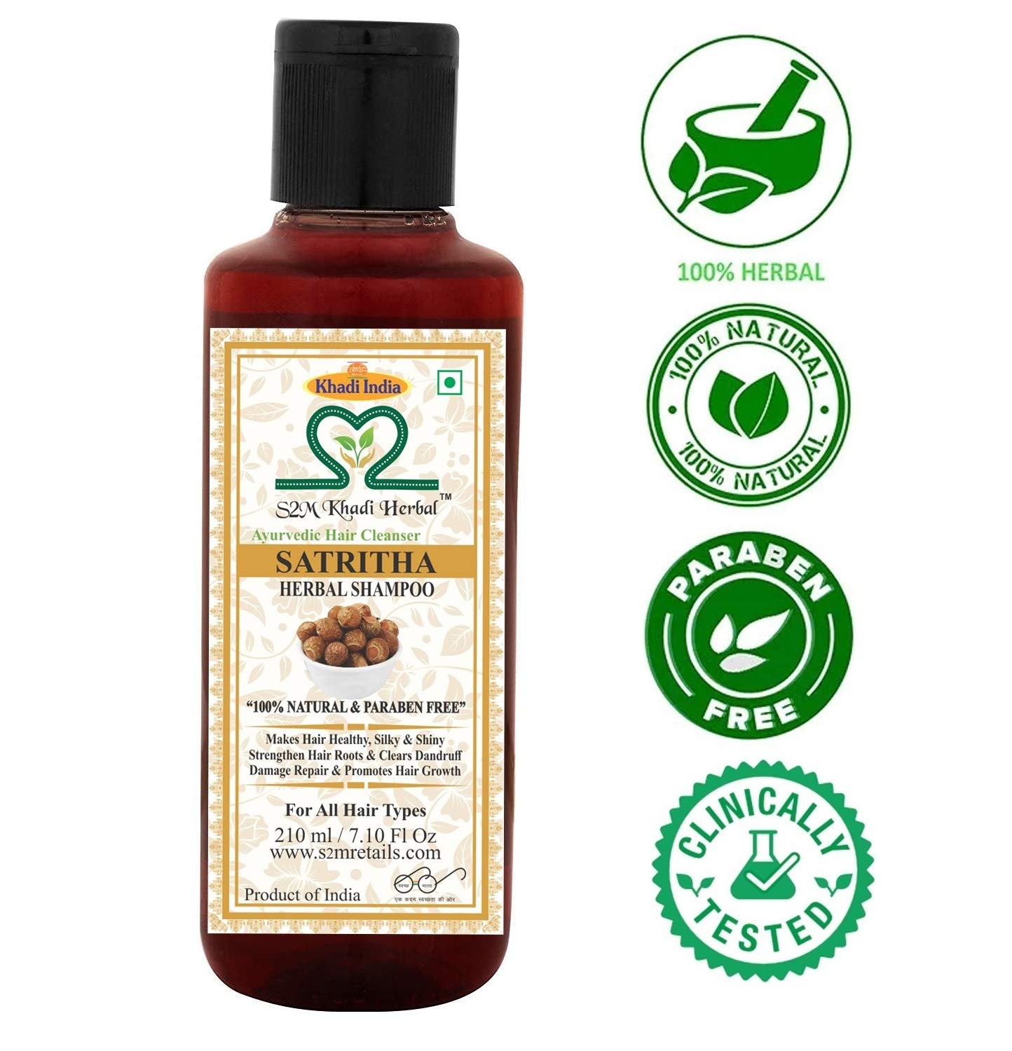 Organic Khadi Ayurvedic Hair Care Kit - Satritha Shampoo & Green Tea Aloe Vera Conditioner (210ml Each) | Natural Herbal Treatment for Dry, Damaged Hair | Perfect for Daily Hair Care Routine & Scalp Nourishment