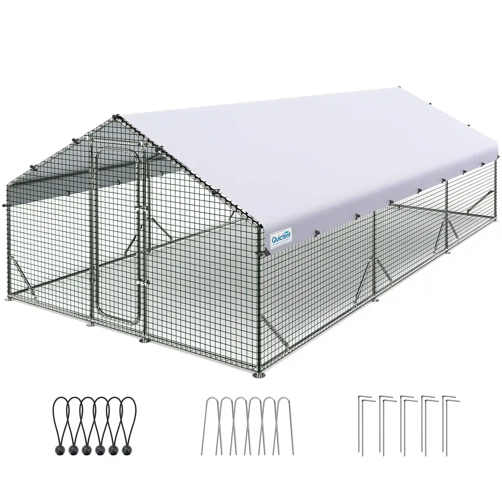 Large Metal Chicken Coop Run - Durable Outdoor Poultry Pen for Hens & Roosters - Perfect for Backyard Farming & Free Range Chicken Keeping