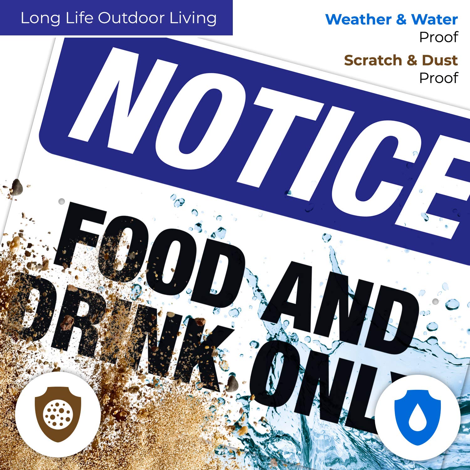 OSHA Food and Drink Only Sign - 24x30 Inches Rust-Free .063 Aluminum, Fade Resistant for Indoor/Outdoor Use - Made in USA - Perfect for Restaurants, Cafeterias & Workplace Safety Compliance