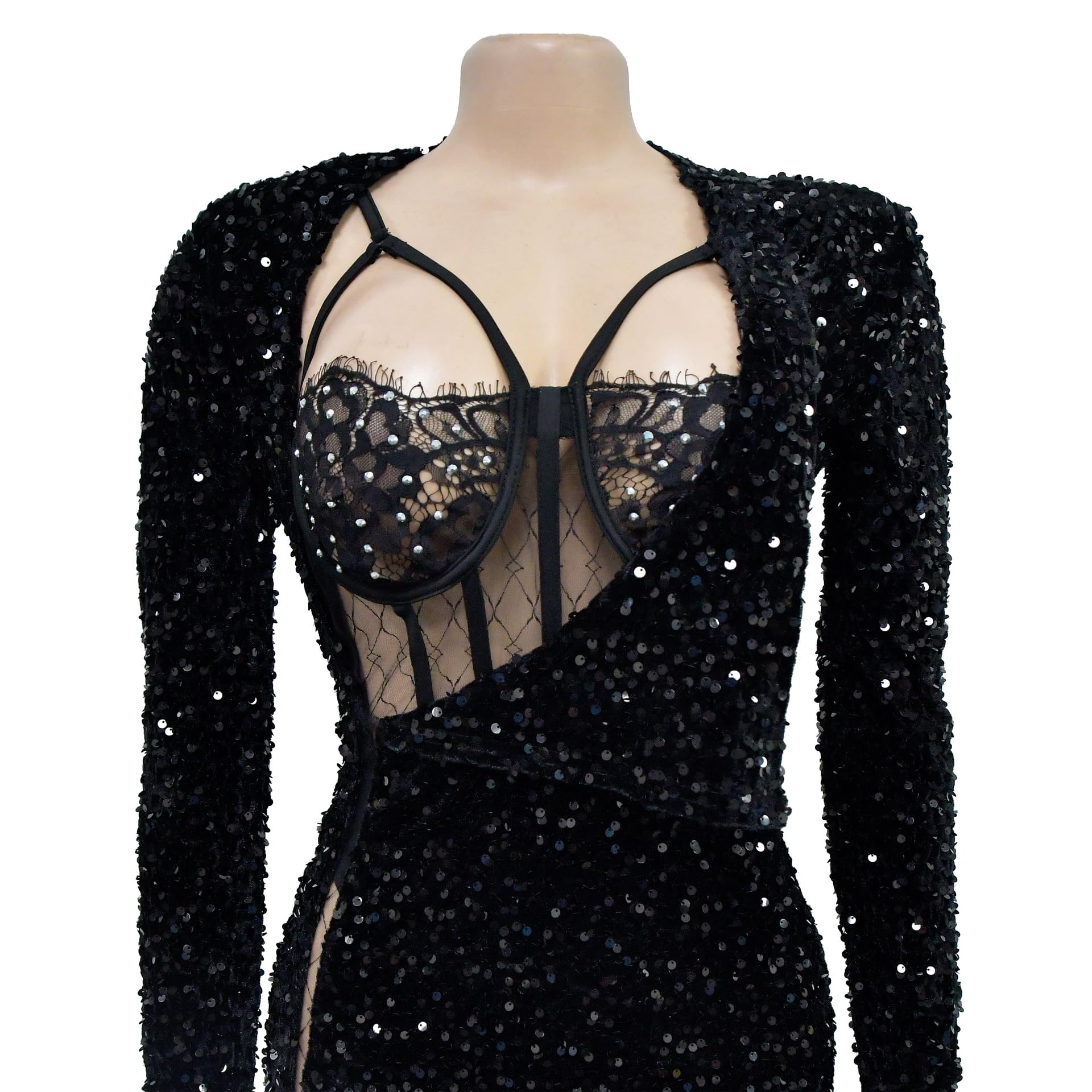 Sexy Rhinestone Bodycon Dress for Women - Sparkling Club & Party Night Out Dresses | Perfect for Evening Events, Nightclubs, and Special Occasions