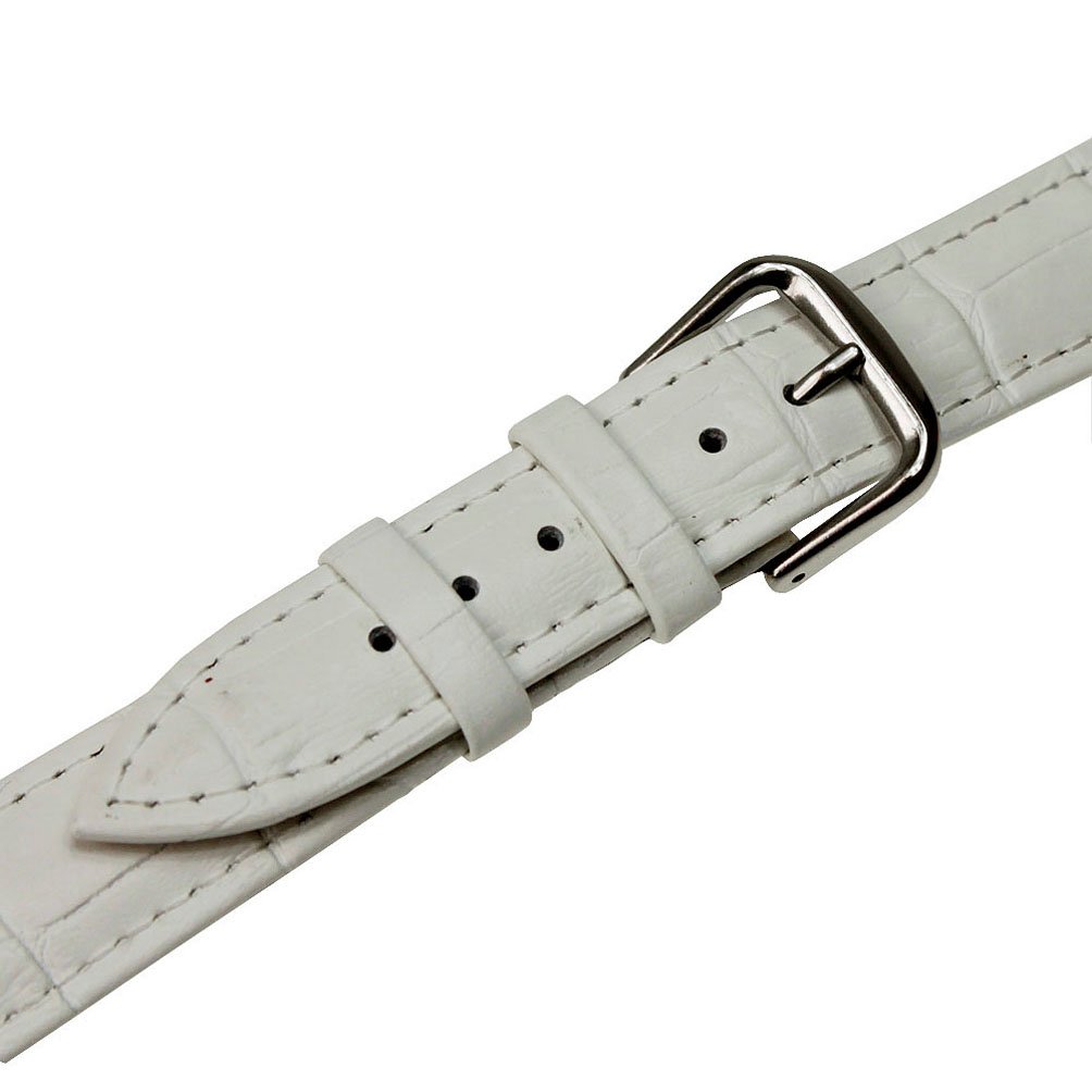 Leather Watch Band Strap - Black, Brown, Blue for Casual & Formal Wear