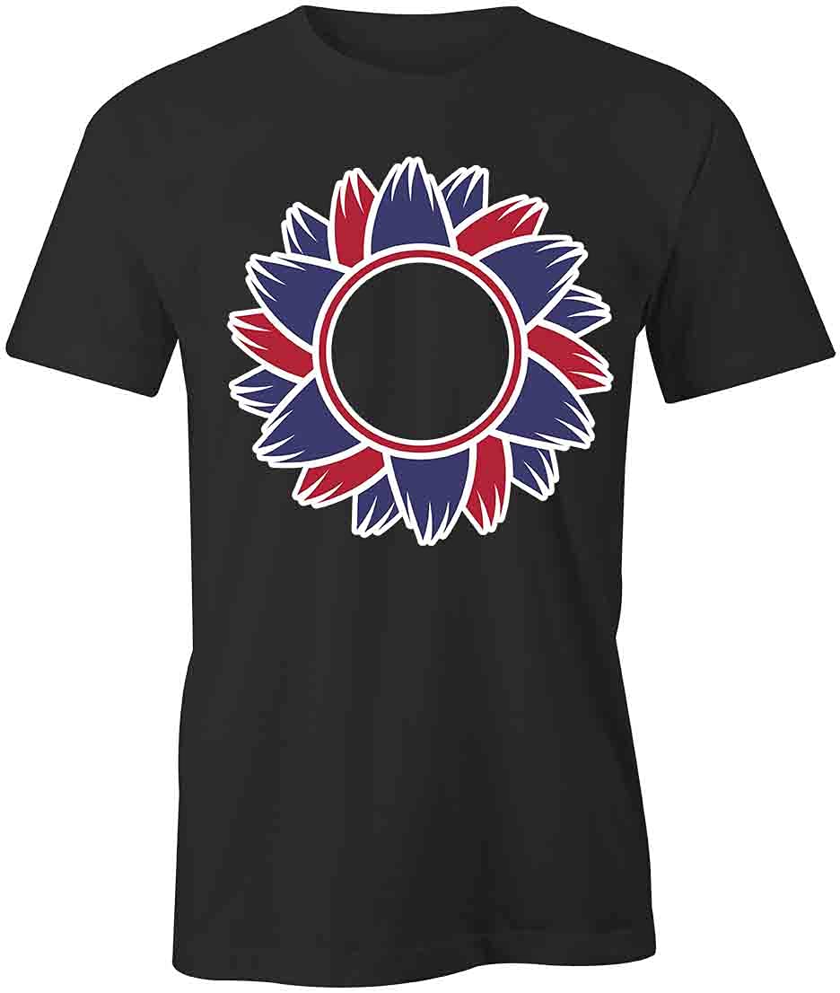Red and Blue Sunflower Graphic T-Shirt for Men & Women | Soft Cotton Printed Tee | Casual Wear, Summer Outfits, Festival Fashion