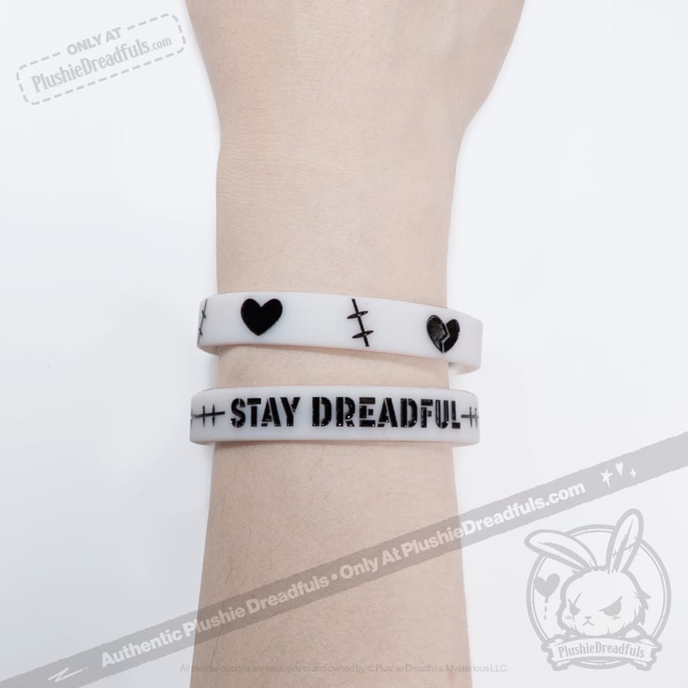 Plushie Dreadfuls Stay Dreadful Glow in the Dark Bracelet Set - Spooky Halloween Accessories for Costume Parties & Nighttime Events