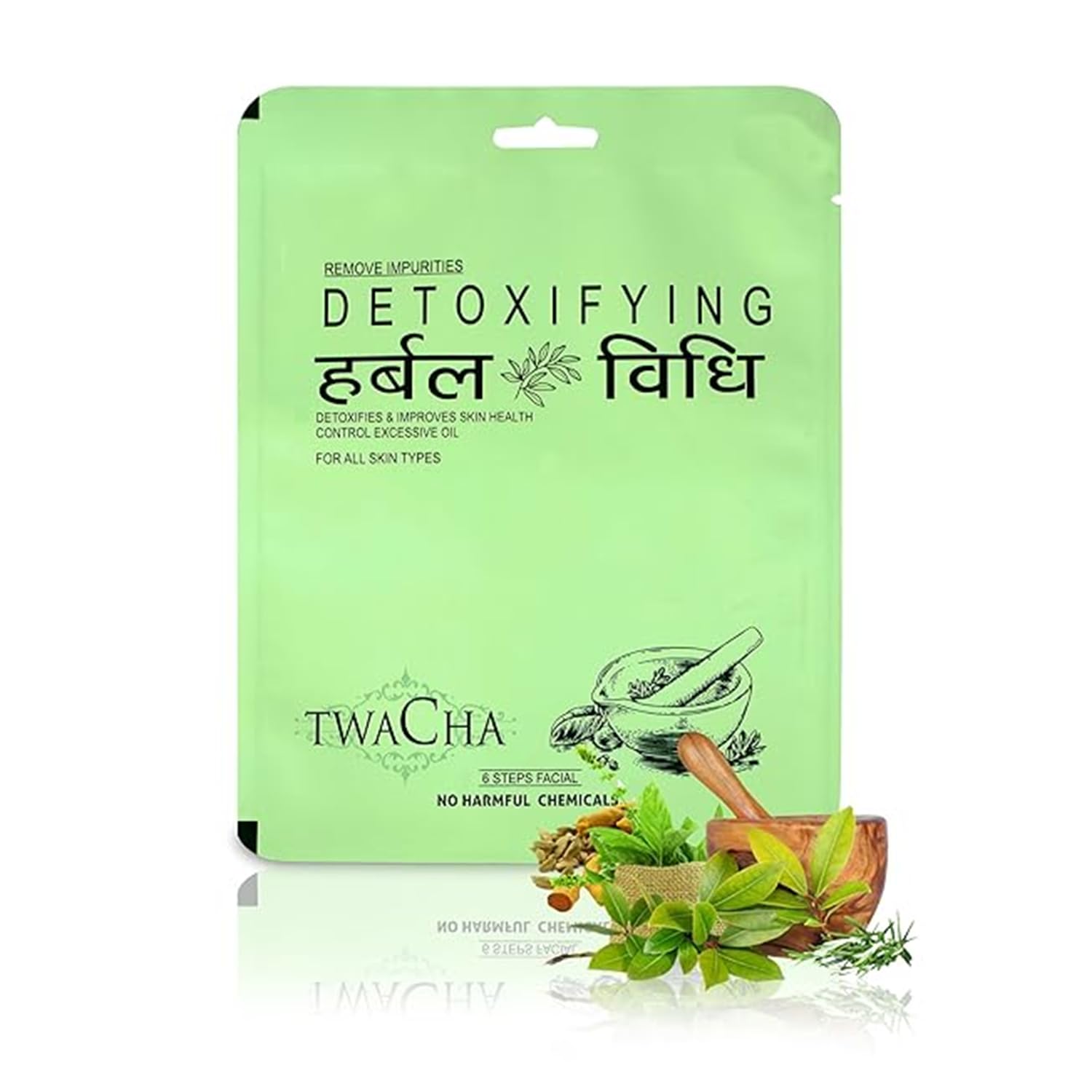 Twacha Herbal Vidhi Detoxifying Facial Kit - Deep Cleansing & Skin Glow Treatment | Removes Impurities & Improves Skin Health | For Women & Men | All Skin Types | Perfect for Daily Skincare Routine & Spa Day at Home