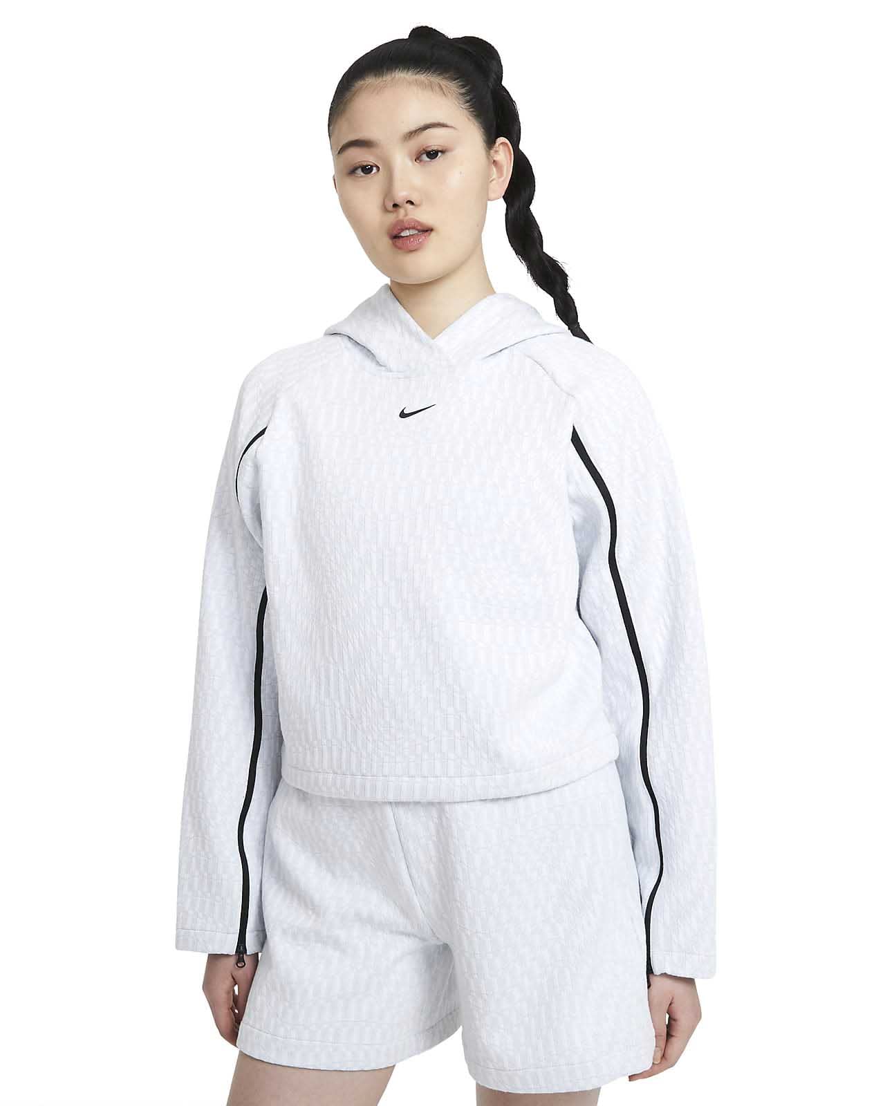 Nike Women's Tech Pack Hoodie - White | Lightweight Fleece Pullover for Running, Gym & Casual Wear