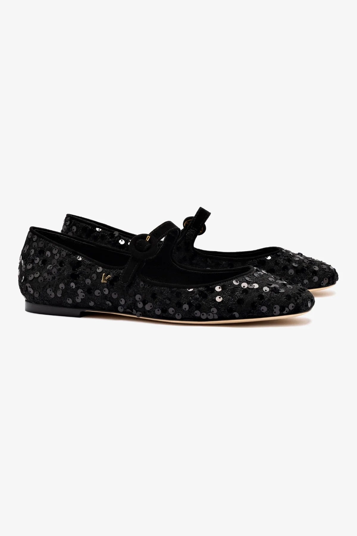Blair Ballet Flat Shoes in Black Sequins - Elegant & Comfortable for Women | Perfect for Parties, Weddings & Evening Events