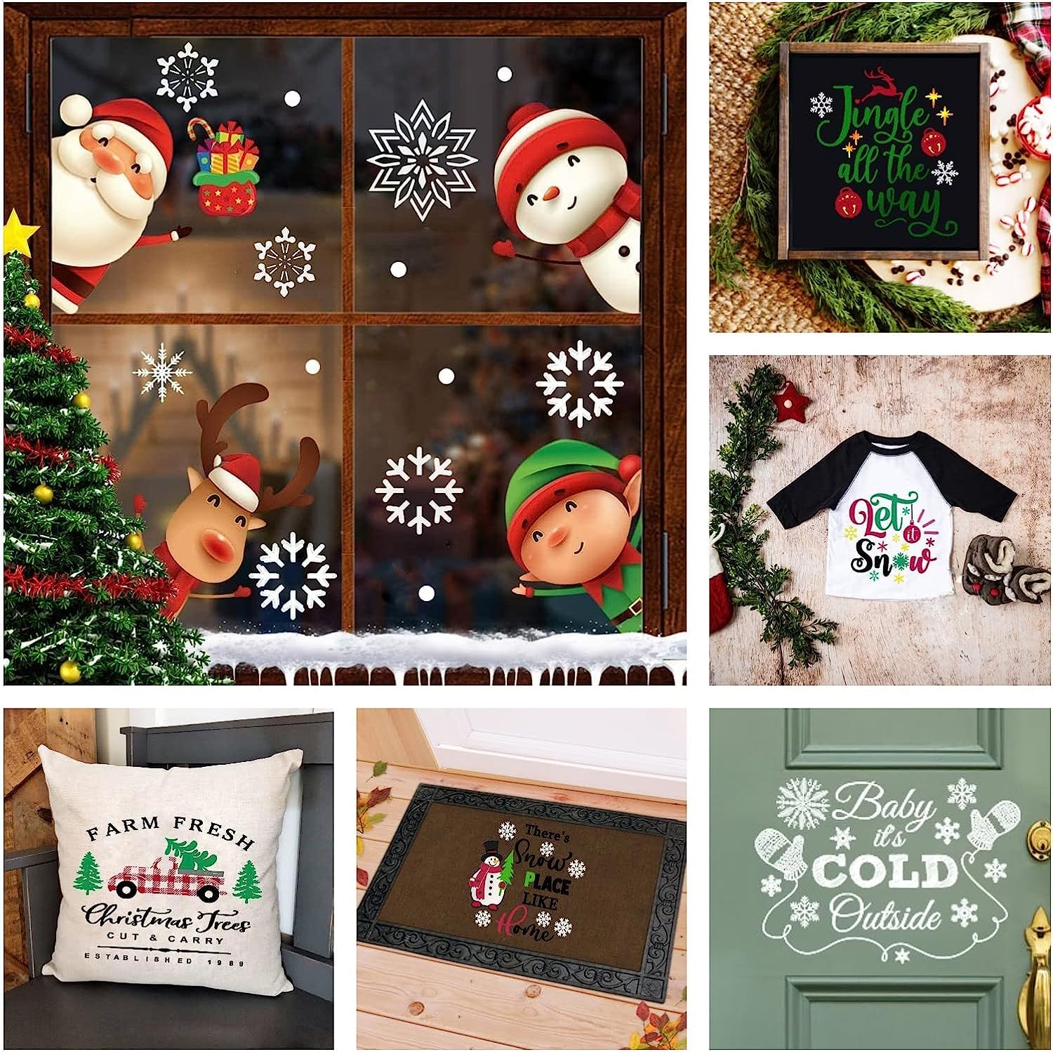 DGAGA Reusable Self-Adhesive Silk Screen Stencils - Merry Christmas Design for DIY Wood Signs, Fabric Painting & Home Decor | Perfect for Chalk Paste, Wall Art & Holiday Craft Projects