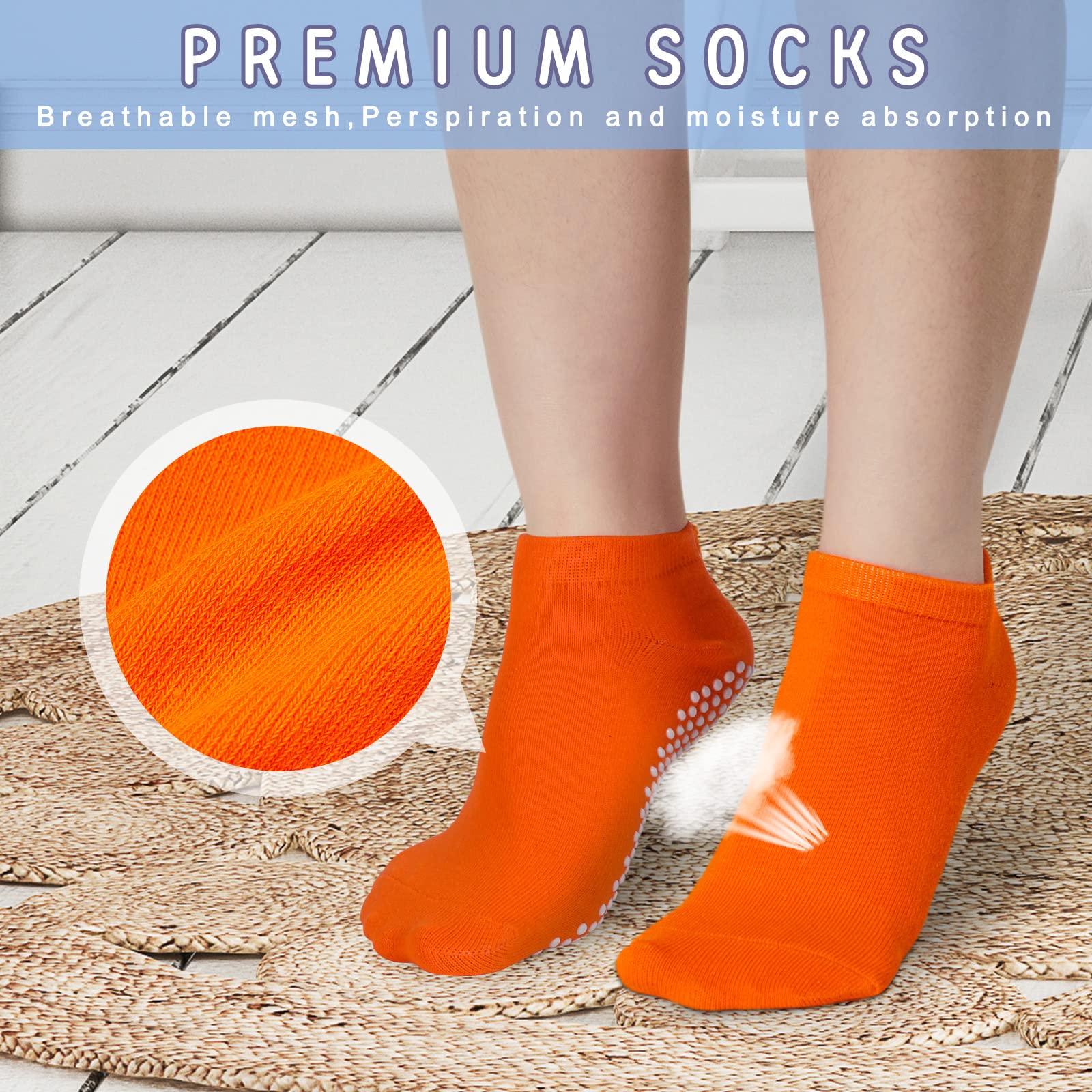 Non-Slip Yoga Socks for Women & Men - 30 Pairs Colorful Grip Socks for Yoga, Barre & Hospital Use