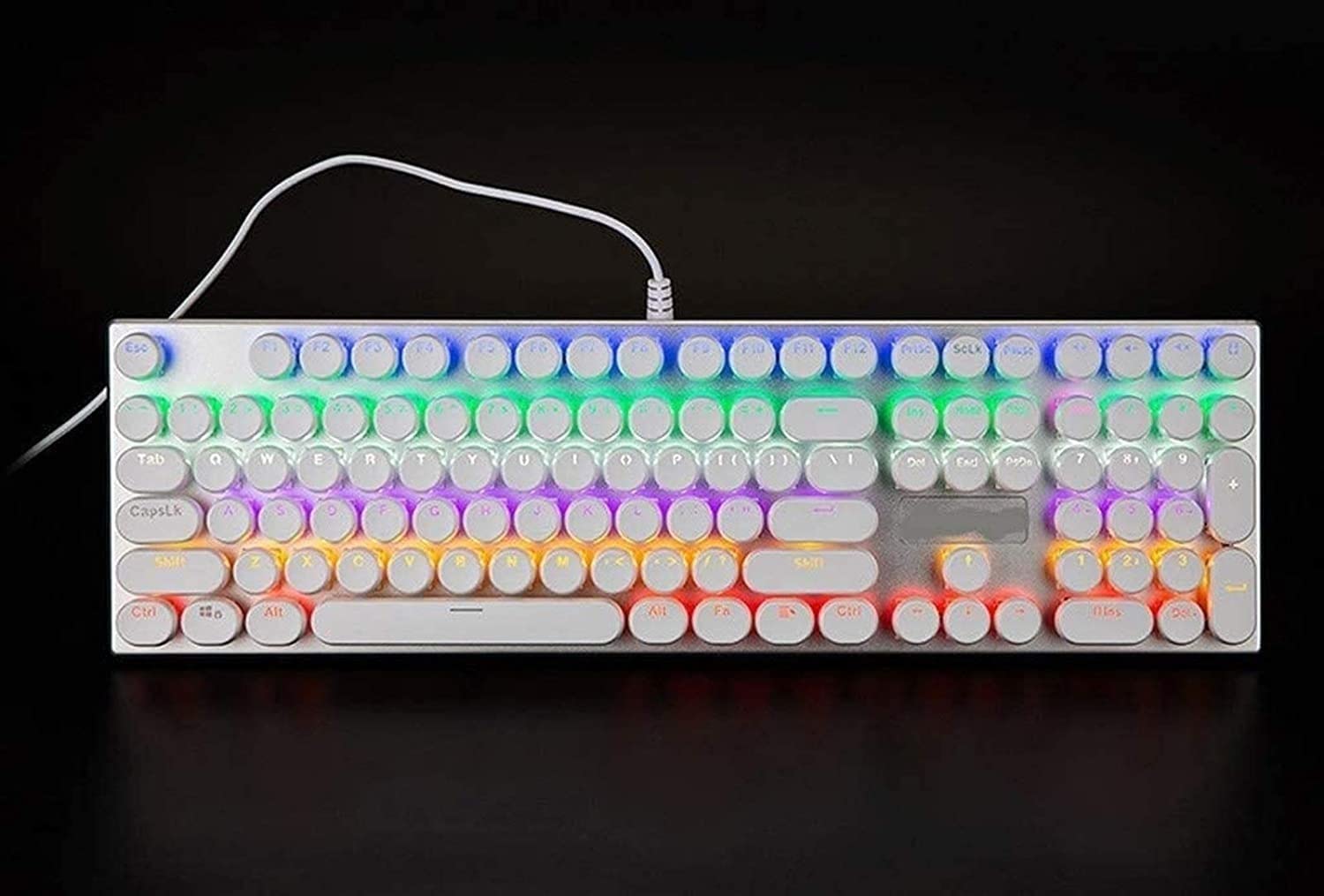 Best Gaming Mechanical Keyboard with Blue & Red Switches - 104 Key Wired USB Keyboard for PC - Fast Rebound & Quick Response - Perfect for Esports, Typing & Office Work