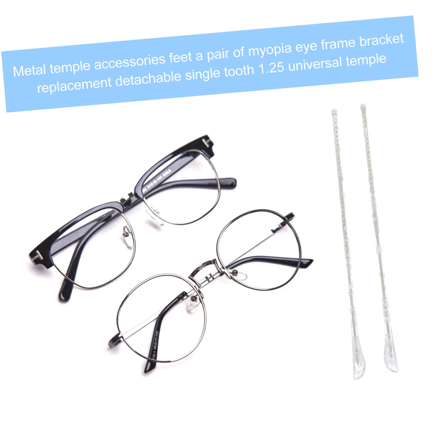 Minkissy 3 Pairs Metal Glasses Frame Holder Replacement Parts - Eyeglass Arm Legs for Shortsighted Glasses, Sunglasses & Reading Glasses | Perfect for Broken Frame Repair & DIY Accessories