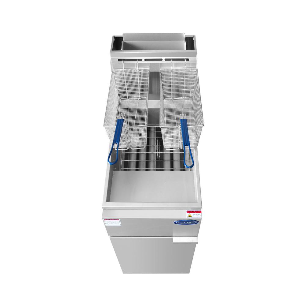 Atosa ATFS 35ES 35 lb. Commercial Gas Deep Fryer - 60,000 BTU Heavy Duty Energy Star Certified for Restaurants, Fast Food & Catering Businesses
