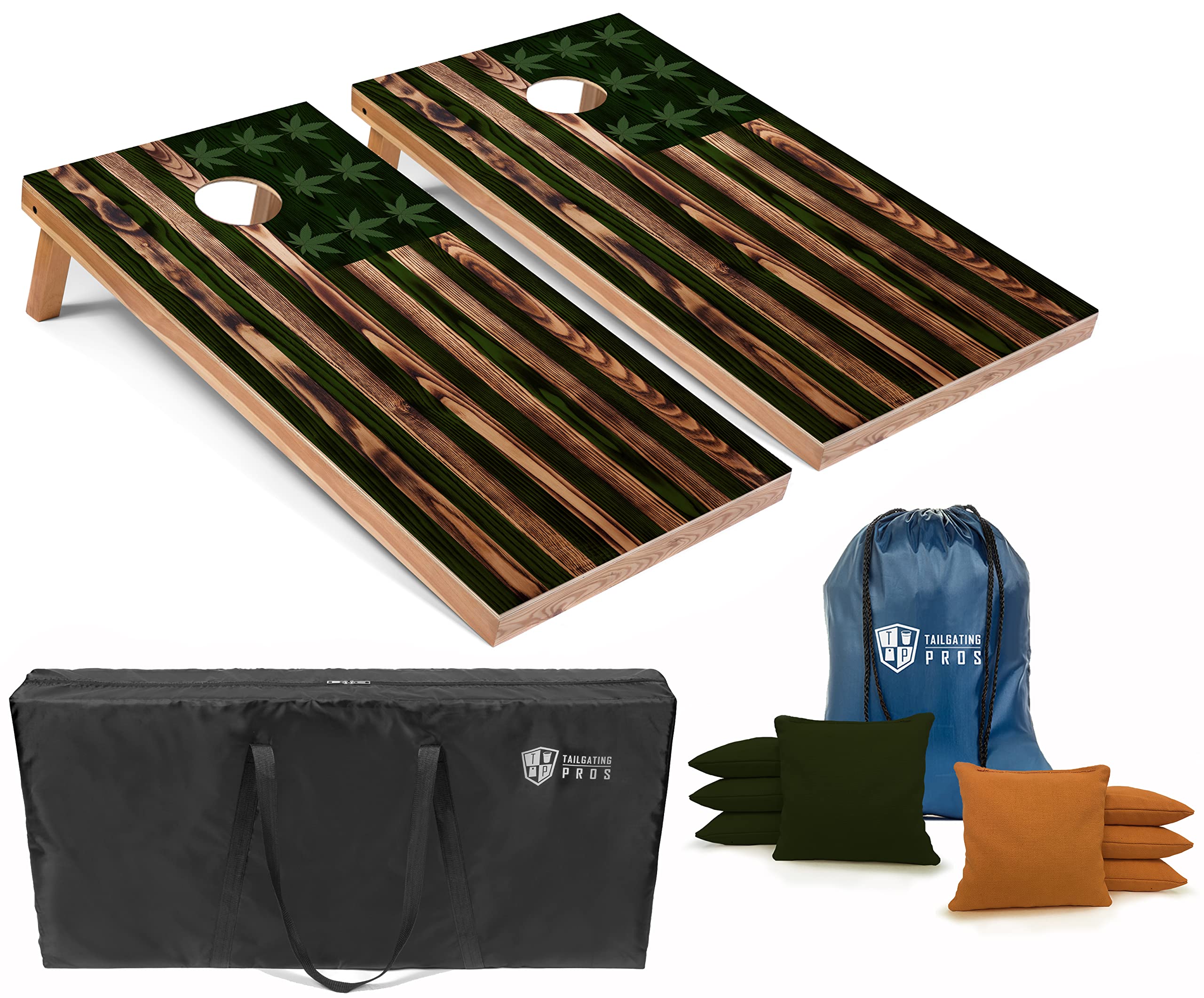 Premium Corn Hole Board Set with 8 Bean Bags & Carrying Case - Regulation 4'x2' Cornhole Game for Outdoor Parties, Tailgating, and Backyard Fun - Tournament Grade & Lightweight Design with Optional LED Lights for Night Play
