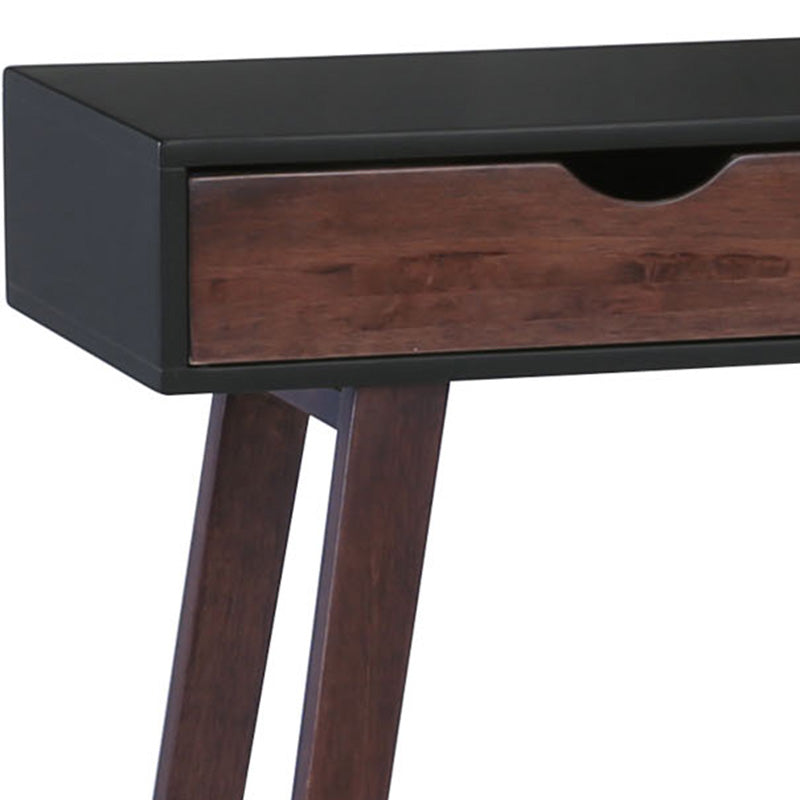 ARSENIO 35.4 Inch Walnut & Black Console Table - Entryway, Living Room, Hallway Furniture for Home Decor