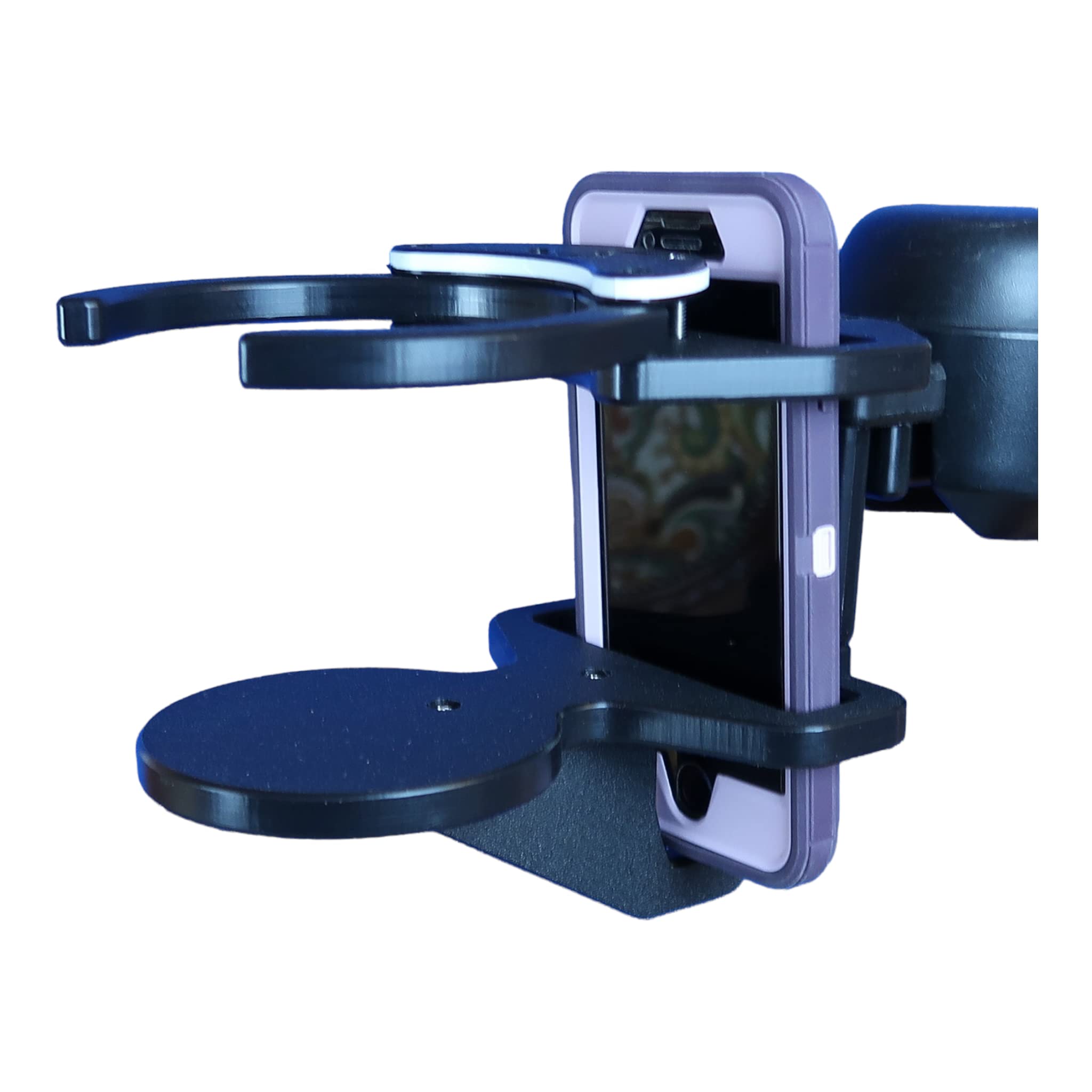 Pride Jazzy Power Chair Accessory - Right Hand Smart Phone & Adjustable Drink Holder Combo | Mobility Scooter Cup & Phone Mount for Daily Use, Outdoor Activities & Convenient Mobility