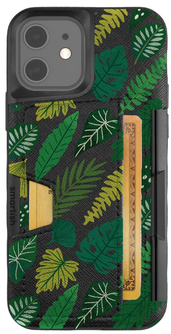 Smartish Leaf Me Alone iPhone 12 / 12 Pro Wallet Case with Kickstand - Slim Protective Credit Card Holder for iPhone 12 & 12 Pro - Perfect for Travel, Work & Everyday Use