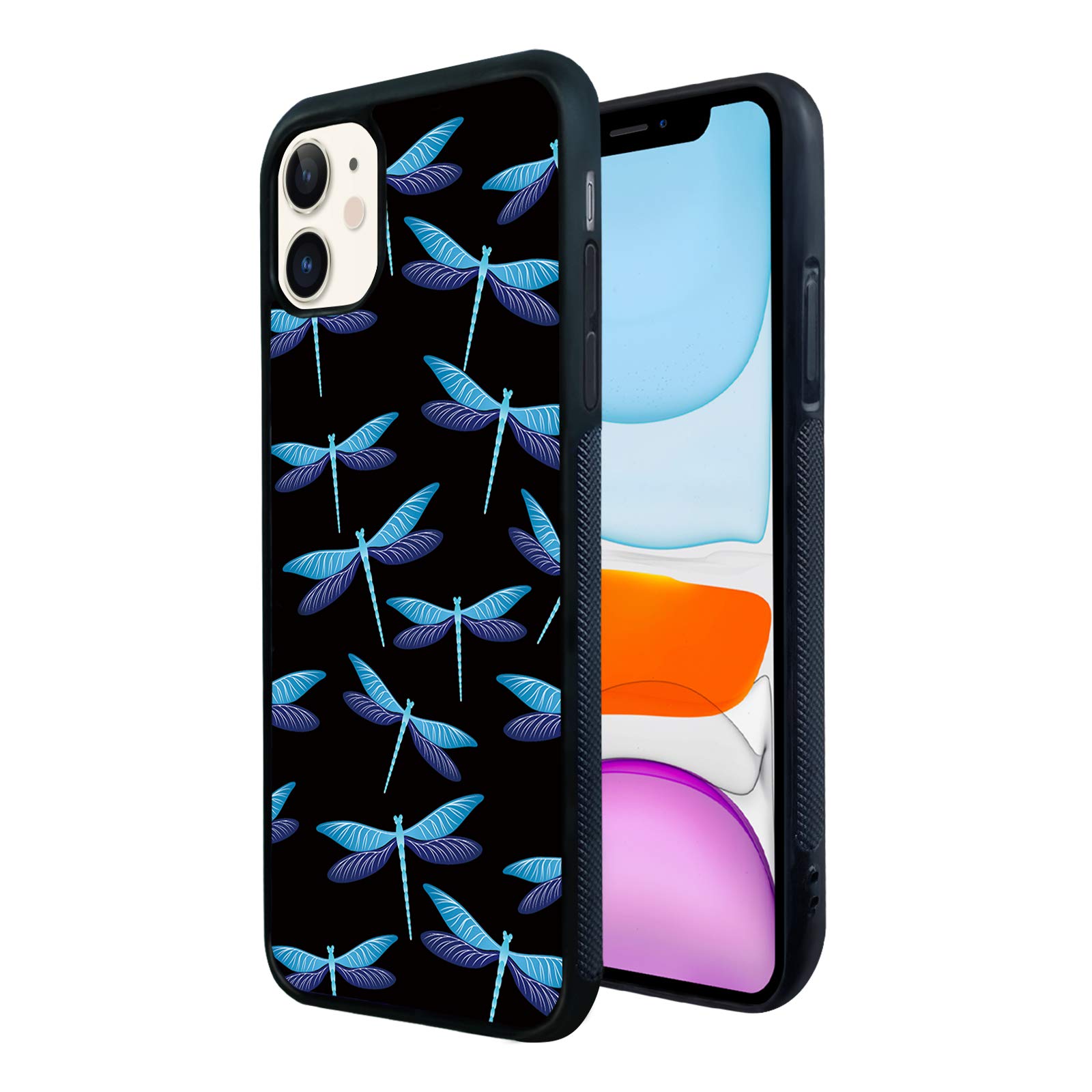 FANXI Blue Dragonfly Shockproof Phone Case for iPhone 11 (6.1 Inch) - Cute Trippy Animal Protective Cover for Women, Men, Teens | Perfect for Daily Use, Outdoor Activities & Gift Giving