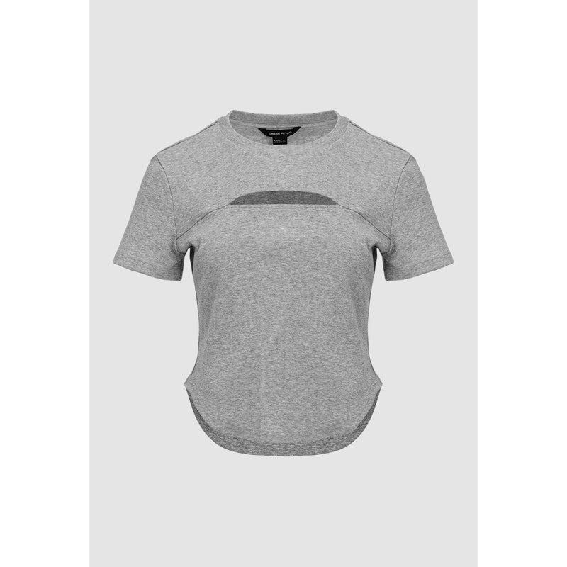 Cut Out Crew Neck Straight T-Shirt for Women - Casual Basic Tee for Everyday Wear | Perfect for Layering, Street Style & Lounge Outfits