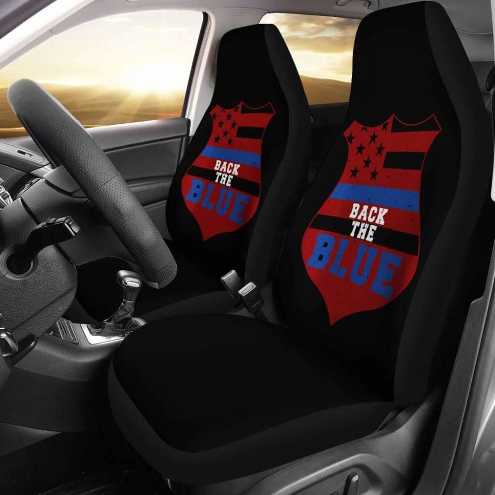 Back The Blue Police USA Car Seat Covers - Durable & Stylish Seat Protection for Law Enforcement Vehicles | Perfect for Patrol Cars, Police SUVs & First Responder Vehicles