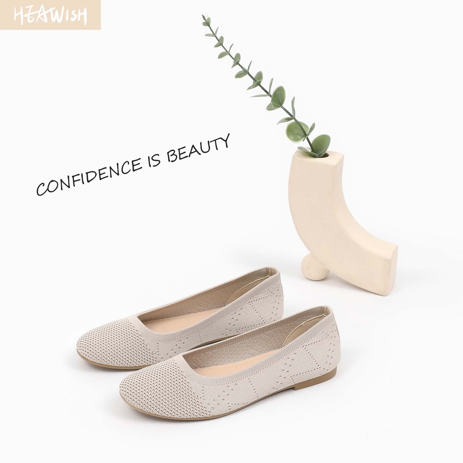 HEAWISH Women's Comfortable Round Toe Ballet Flats - Slip On Casual Walking Shoes for Women | Perfect for Office, Travel & Everyday Wear