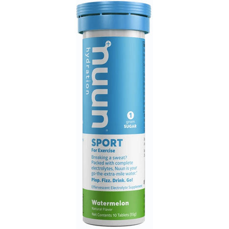 NUUN Sport Hydration Tablets - Watermelon Flavor | Electrolyte Drink Mix for Runners, Cyclists & Athletes | Post-Workout Recovery & Energy Boost