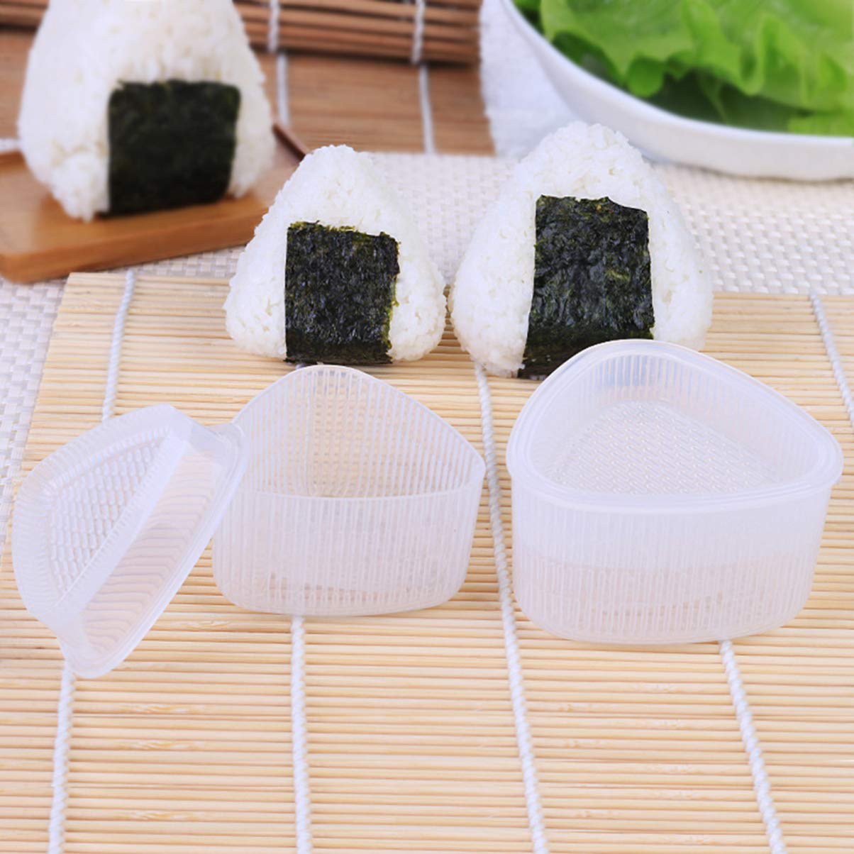 Hemoton 6-Piece Sushi Mold Set - DIY Rice Ball Shaper, Onigiri Maker, Triangle Sushi Press for Kids - Perfect for Bento Boxes, School Lunches & Home Cooking