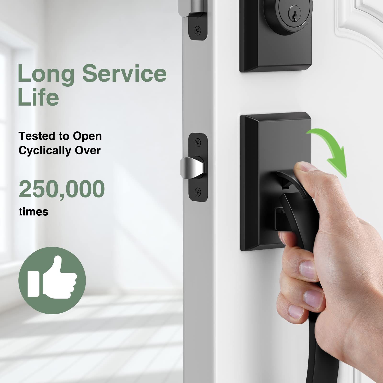 **Heavy Duty 12.7in Front Door Lock Set with Deadbolt - Reversible Entry Handles & Lever Handle for Enhanced Home Security (Ideal for Front Doors, Back Doors & Rental Properties)**