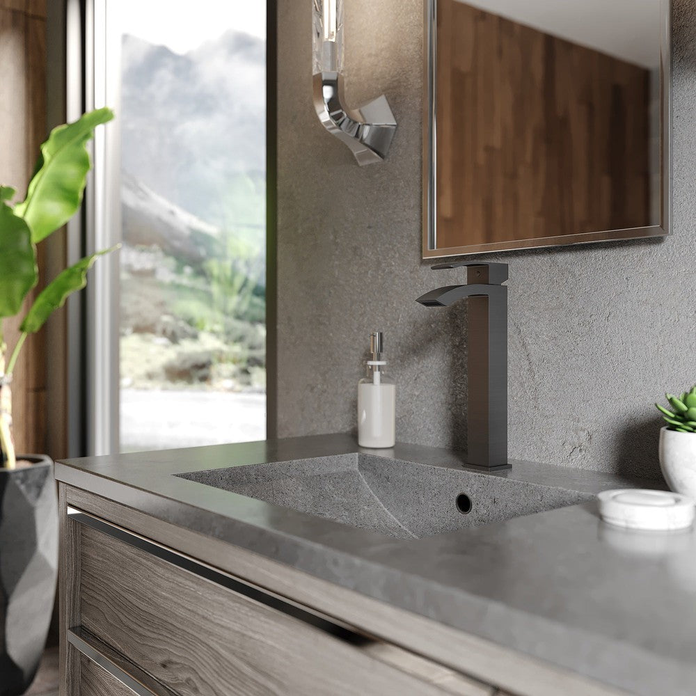 ZLINE Heavenly Single Handle Vessel Sink Bathroom Faucet in Gun Metal Finish - Modern Matte Black Bathroom Sink Faucet for Vanity, Powder Room & Luxury Bathroom Decor