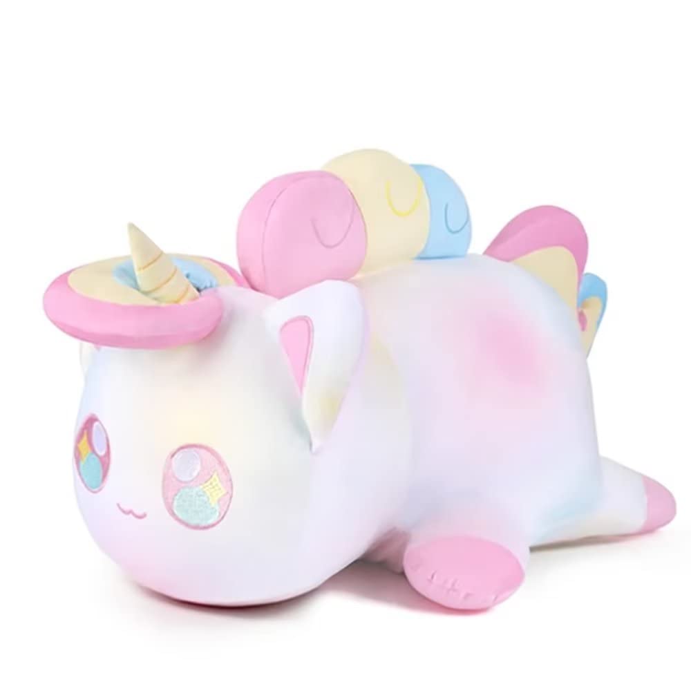 Cute Anime Cat Plush Toy - Mee Meows Cat Food Stuffed Animal, Cartoon Cat Pillow Gift for Kids & Fans (Fairy Unicorn) - Perfect for Bedroom Decor, Birthday Gifts, and Anime Lovers
