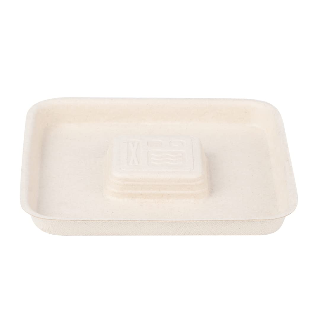 Eco-Friendly 9-OZ Bagasse Bowl Lids - 100 Count Square Disposable Pulp Tek Lids for Sugarcane Fiber Bowls | Biodegradable & Compostable | Perfect for Restaurants, Catering & Takeout Meals