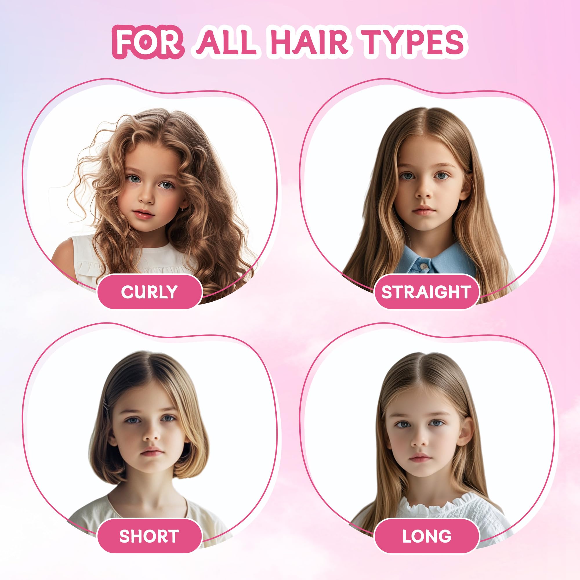 Heatless Curling Headband for Girls - Unicorn Hair Rollers with Clips, No Heat Hair Curlers for Kids & Teens (Ages 6-13) - Perfect for Overnight Curls, Birthday Gifts & Valentine's Day Presents - Great for Sleepovers, Parties & Special Occasions