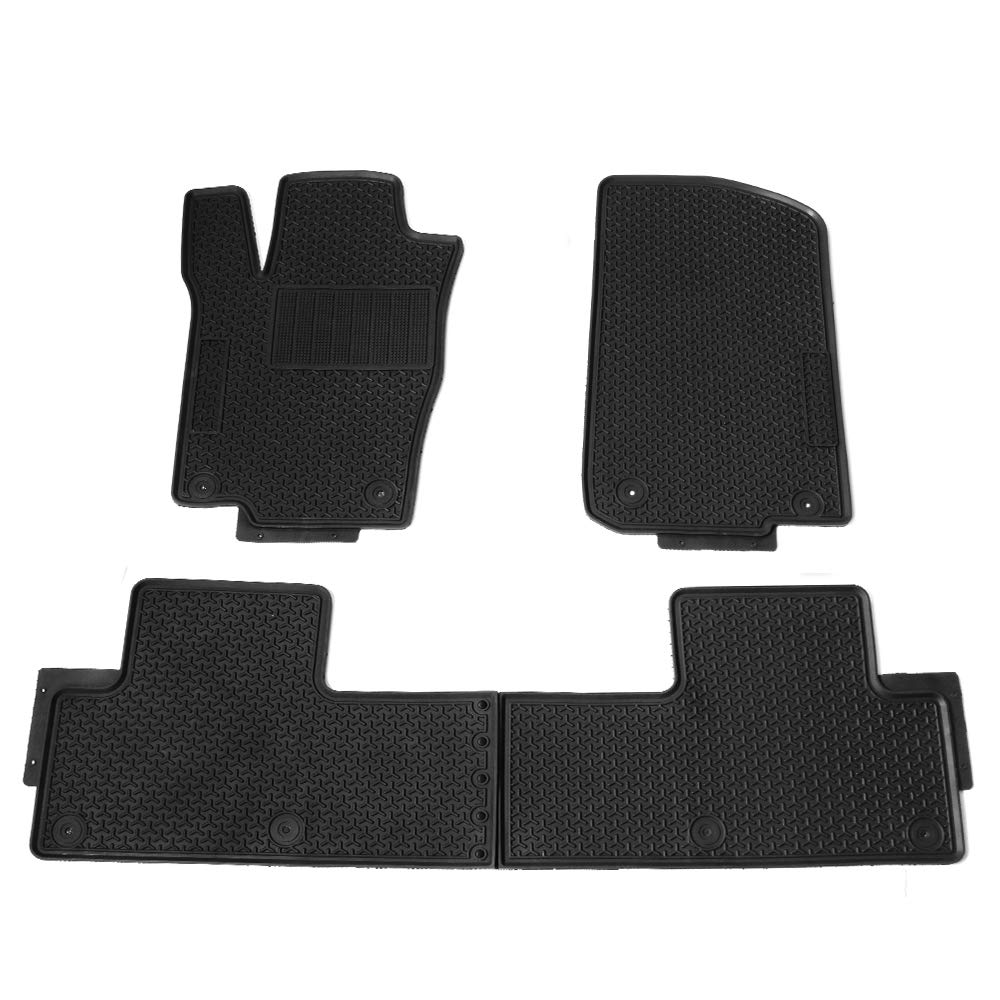 IKON MOTORSPORTS Custom Fit All-Weather Floor Mats for 2012-2019 Mercedes-Benz W166 ML/GLE Class - Premium Latex Rubber Car Interior Protection (Black) - Perfect for Daily Commute, Road Trips & Winter Driving
