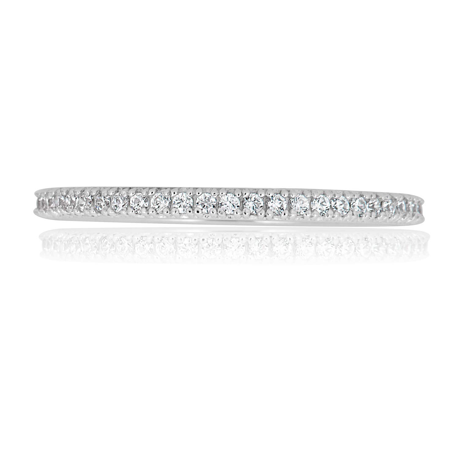10K Gold Simulated Diamond CZ Fashion Band Ring for Women - Yellow, White & Rose Gold Options | Elegant Stackable Ring for Everyday Wear, Gift Giving & Special Occasions