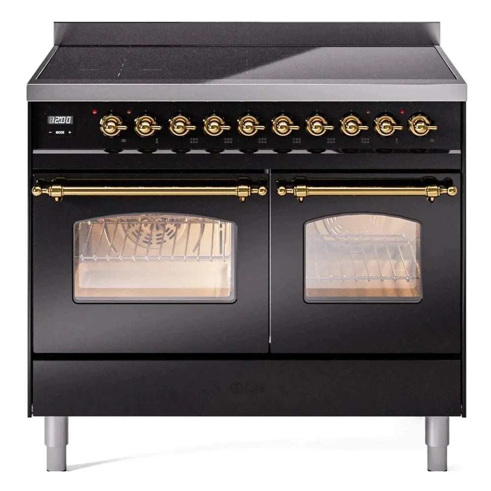 ILVE 40 Nostalgie II Series Freestanding Electric Double Oven Range - 6 Burners, Triple Glass Cool Door, Convection Oven, TFT Display & Child Lock | Perfect for Home Kitchens & Professional Chefs (Model UPDI406NMP)