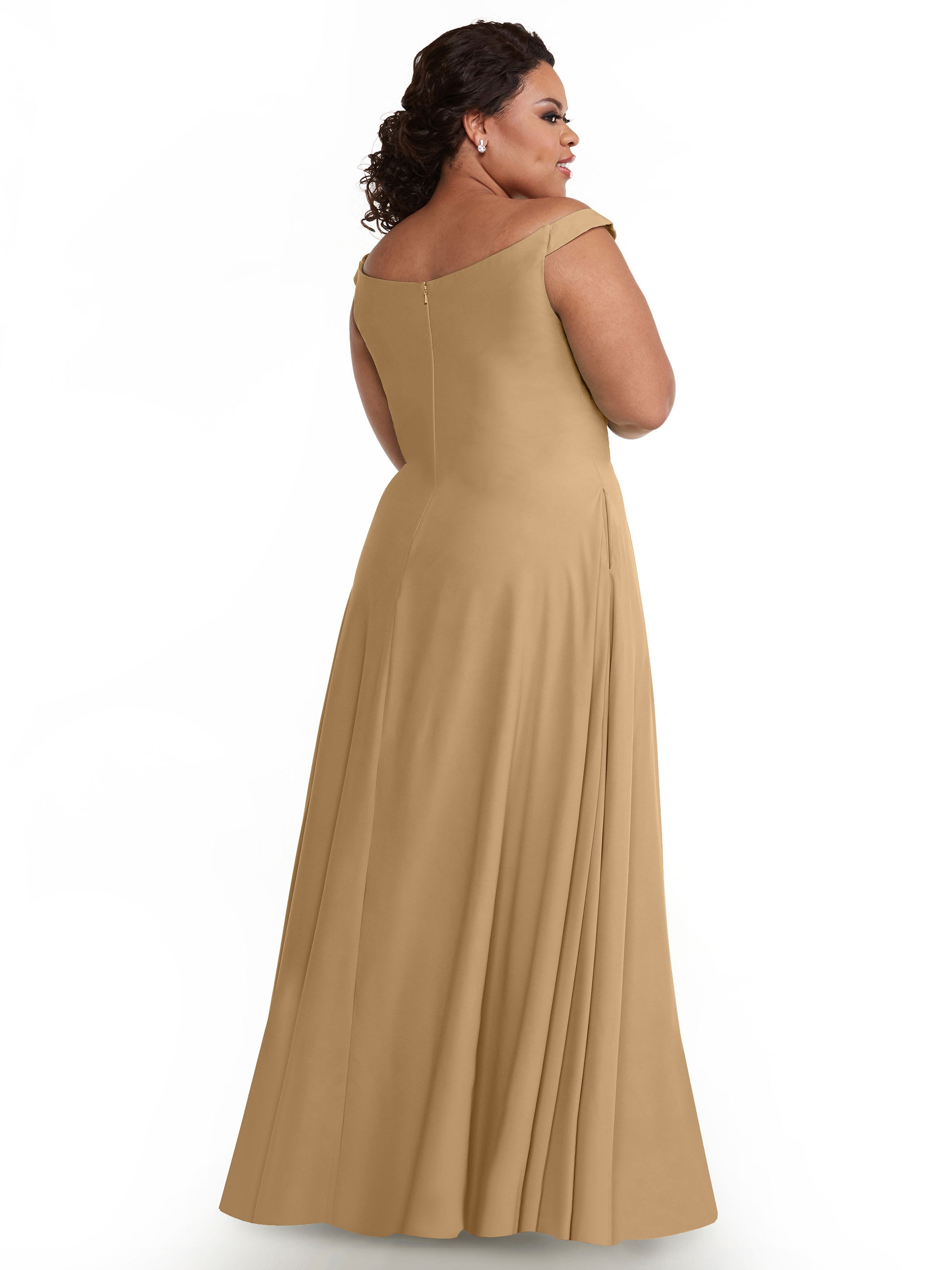 Elegant Off-the-Shoulder Stretch Chiffon A-Line Bridesmaid Dress - Perfect for Weddings, Parties & Formal Events (Style 83005)