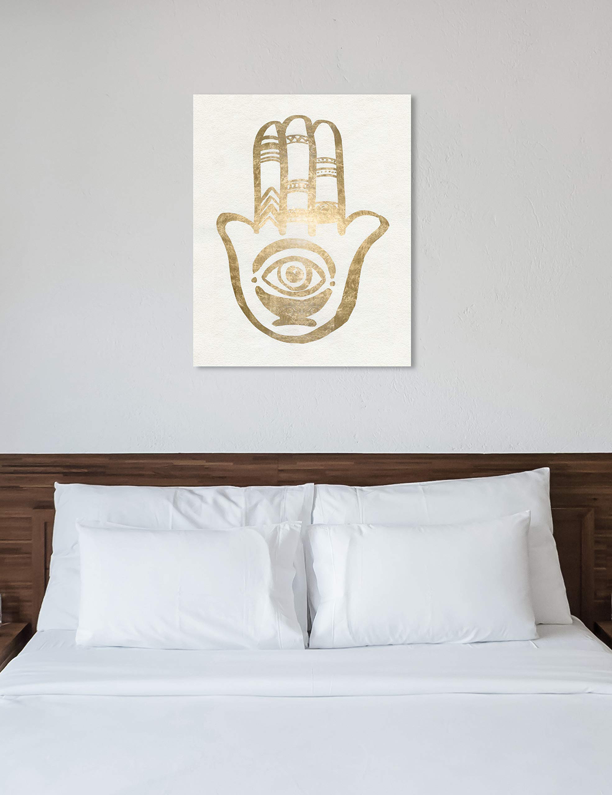 Oliver Gal Artist Co. Hamsa Gold Wall Art Canvas Print - 36