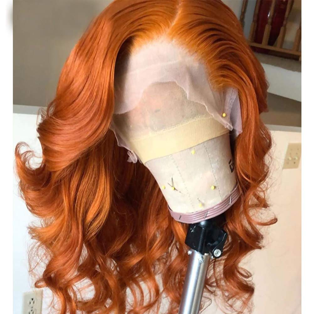HD Transparent Swiss Lace 13x4 Ginger Lace Front Wigs for Black Women - 22 Inch Brazilian Body Wave Human Hair Wig with Pre-Plucked Hairline & Baby Hair | Natural Look for Daily Wear, Cosplay & Special Occasions