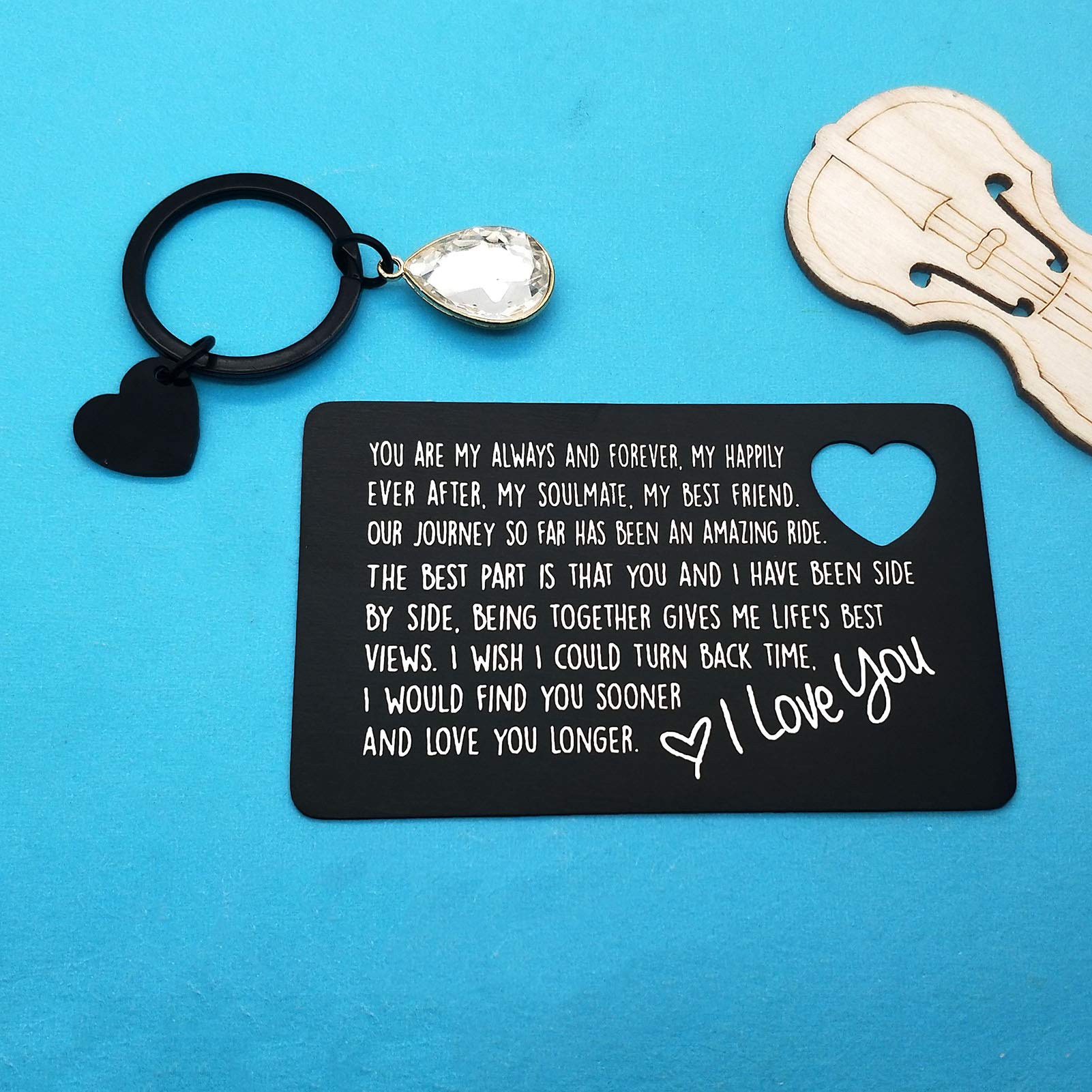 Engraved Wallet Card for Him - Anniversary, Birthday & Valentine's Gift for Boyfriend/Husband - Perfect for Weddings & Special Occasions