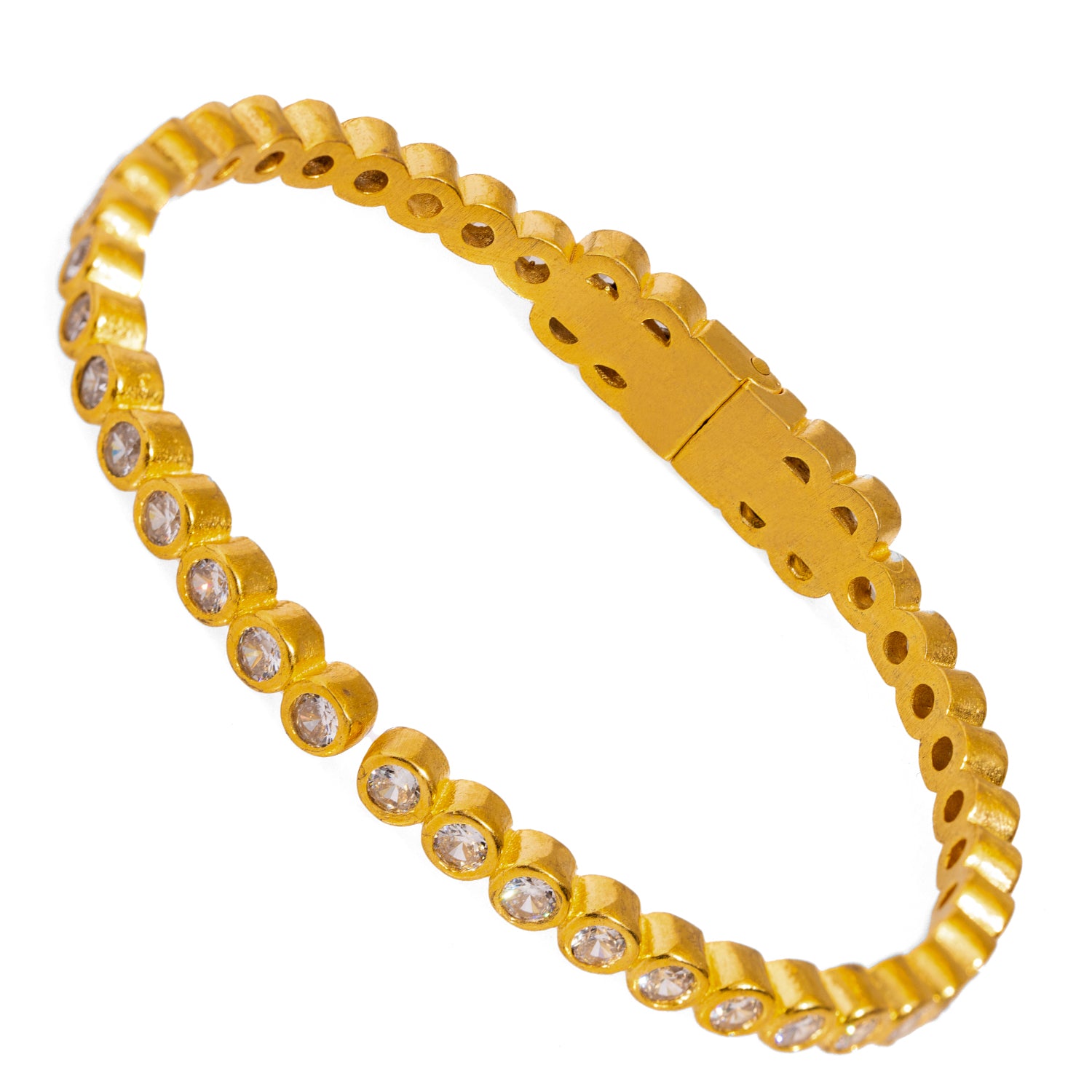 Elegant Diamond & Gold Dainty Bangle Bracelet for Women - Perfect for Weddings, Parties & Special Occasions