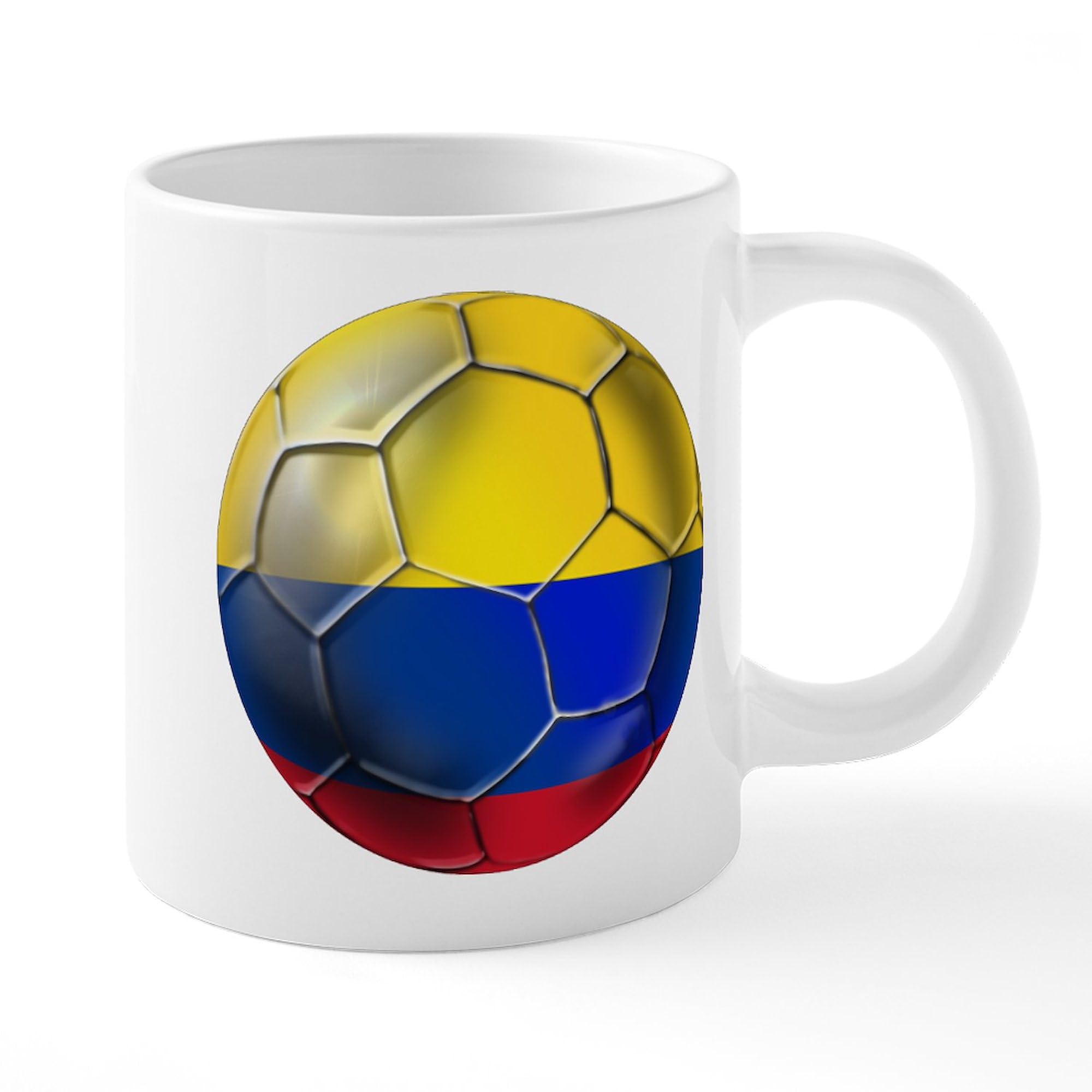 Colombia Soccer Ball 20 oz Ceramic Coffee Mug - Large Insulated Travel Cup for Coffee, Tea & Hot Drinks - Perfect for Soccer Fans, Office Use & Gifts