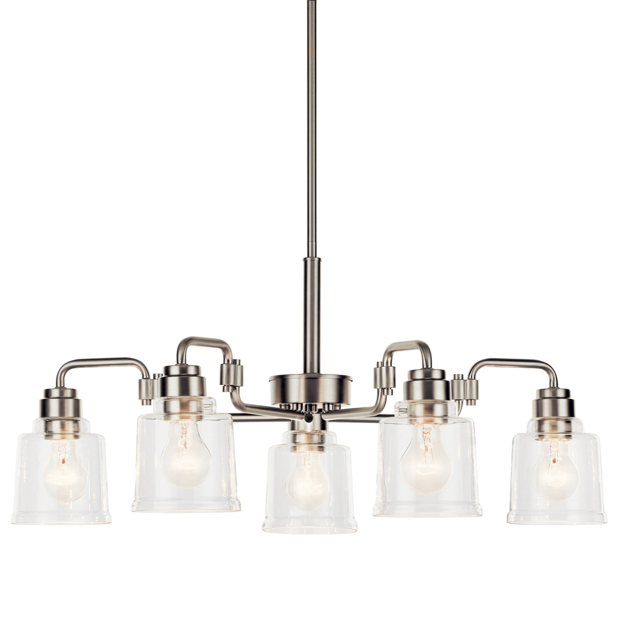 Aivian 30-Inch 5-Light Modern Chandelier with Nickel Finish - Perfect for Dining Room, Bedroom, or Living Room Lighting