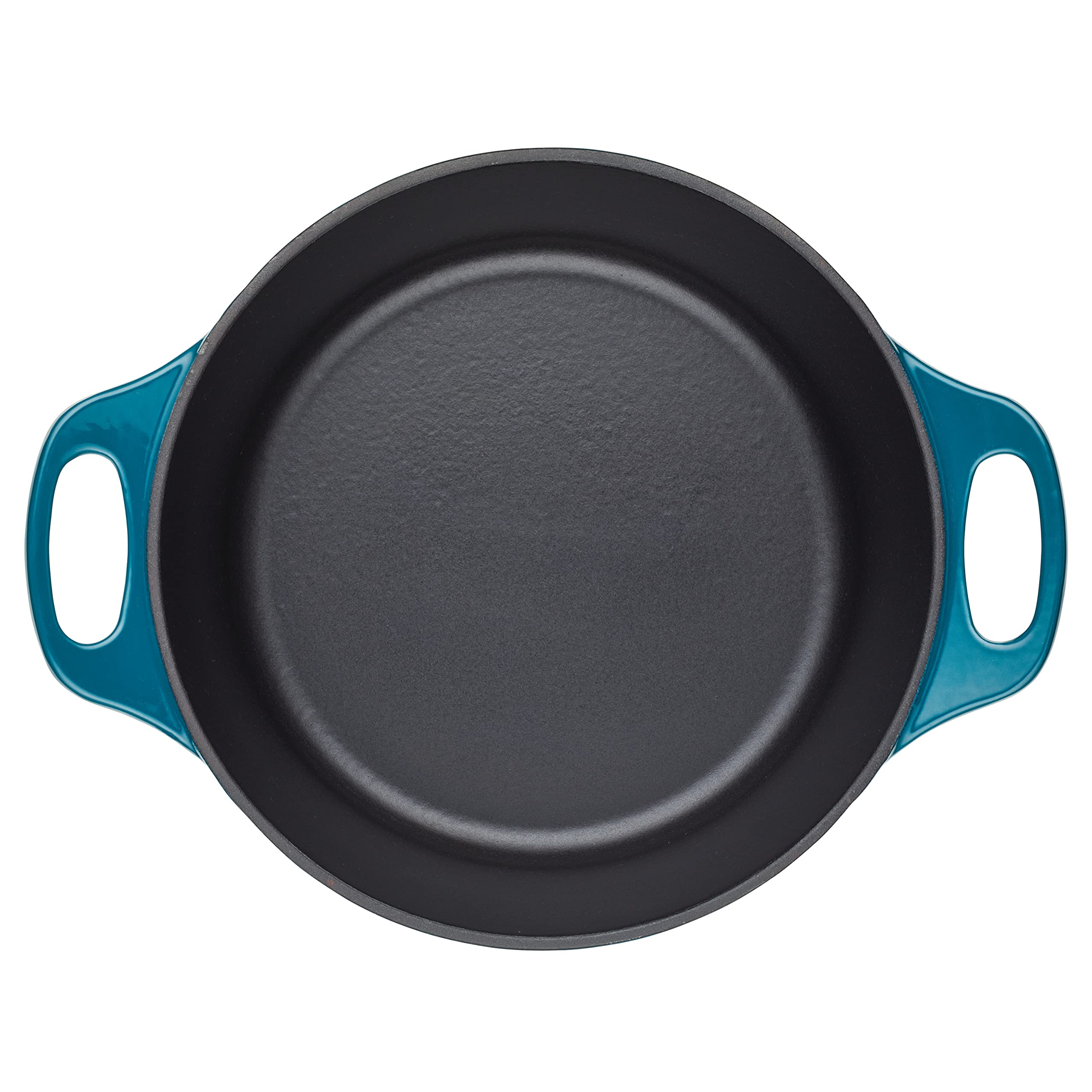 Rachael Ray Enameled Cast Iron Dutch Oven with Lid - 5 Quart, Teal Blue - Perfect for Soups, Stews, Braising & Baking - Stovetop to Oven Safe