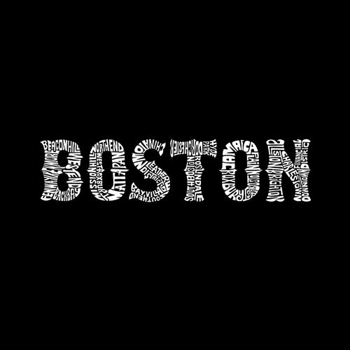LA POP ART Boys Word Art T-Shirt - Boston Neighborhoods Graphic Tee for Kids | Cool Casual Wear for School, Playdates & Family Outings
