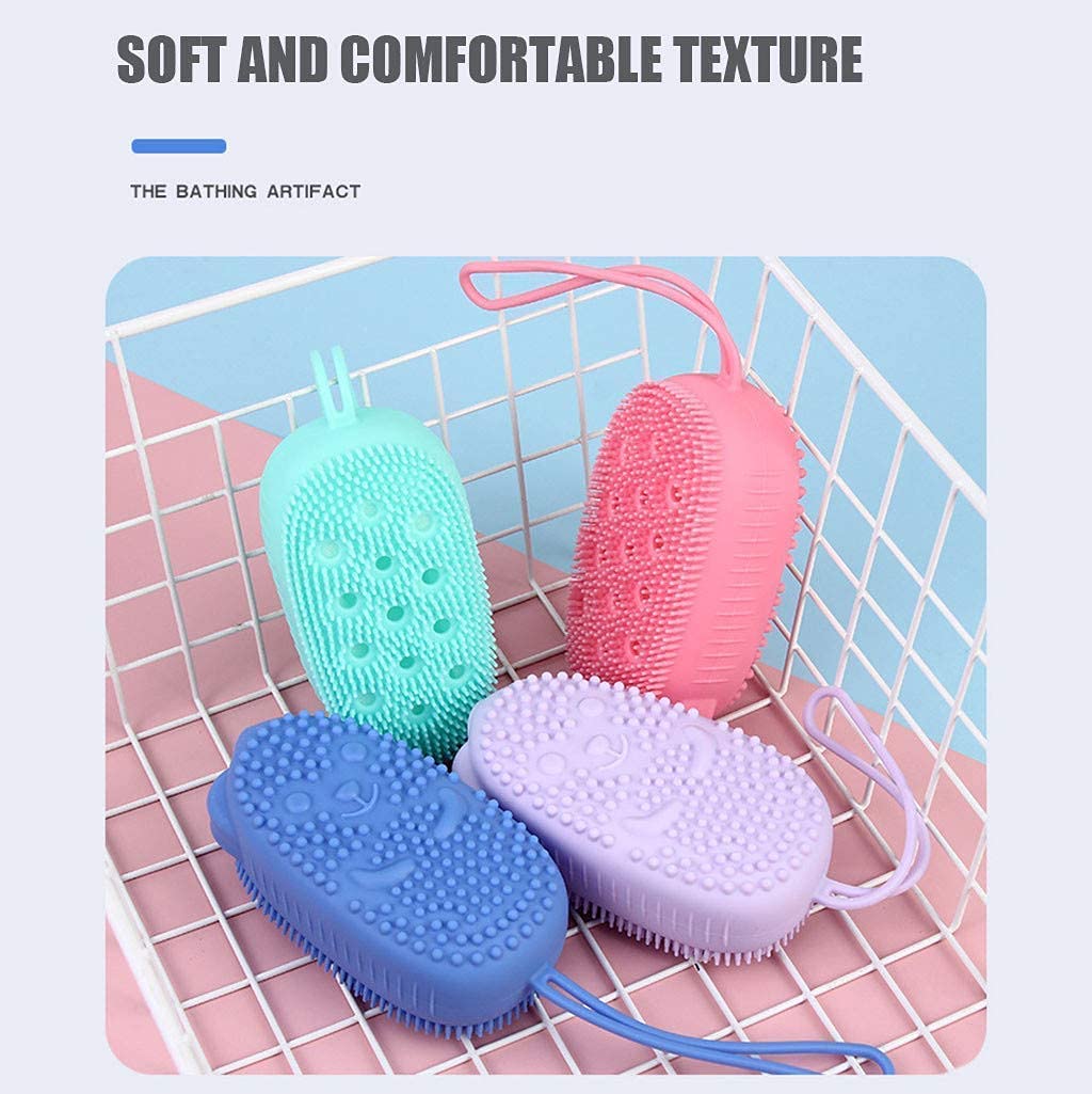 Soft Silicone Bath Brush & Foaming Sponge for Baby & Kids - Pack of 1