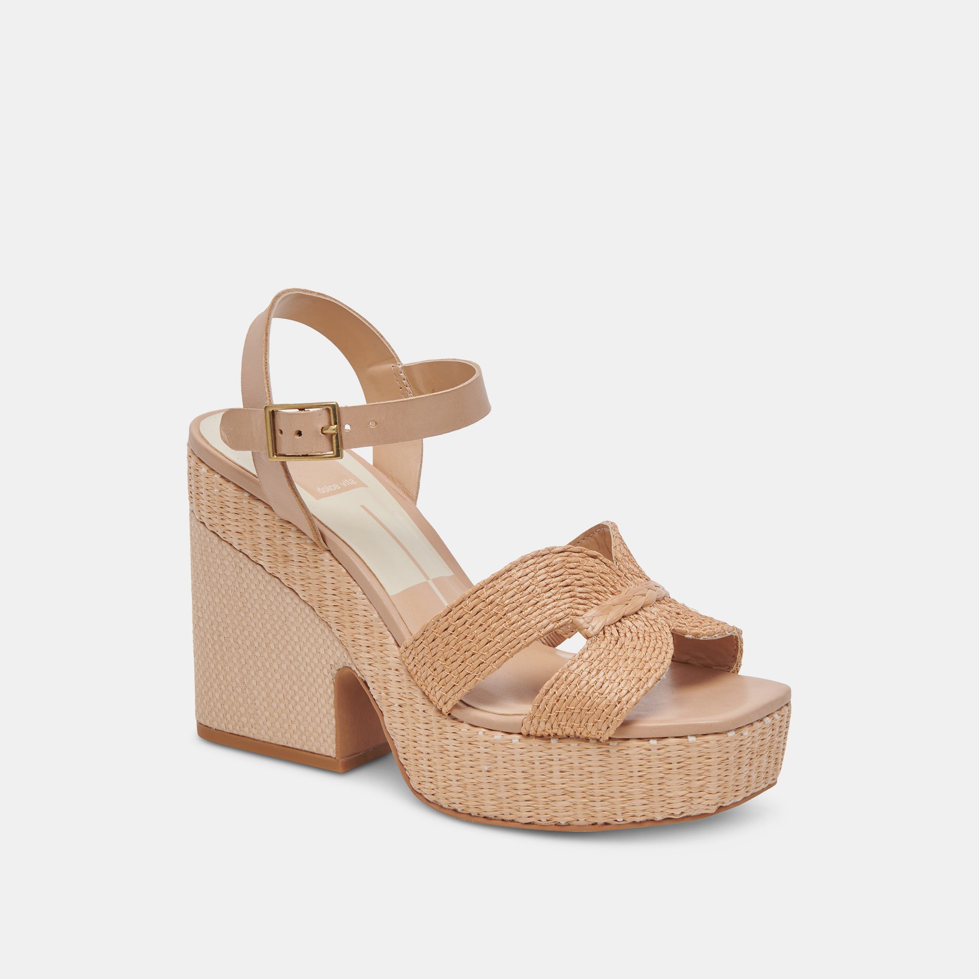 CALE HEELS LT NATURAL RAFFIA - Women's Comfortable Summer Sandals for Beach, Vacation, and Casual Outfits